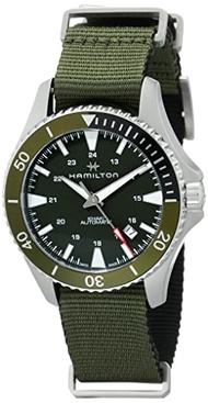 Hamilton Watch Khaki Navy Scuba Swiss Automatic Watch 40mm Case, Green Dial, Green Textile Strap (Mo
