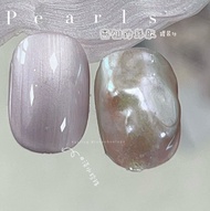 ADHERE Pearl Gel Pearl White Nail Art Gel Light Purple Spiral Shell Texture Gel Pearl Powder Nail Ar