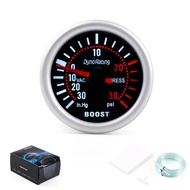 Dynoracing 2" 52mm Universal 12V LED Smoke Len 0~30Psi Turbo Boost Gauge  Meter / Turbo Boost  Meter