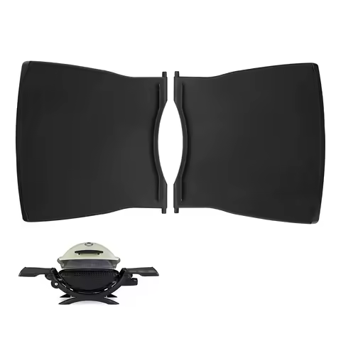 60067 Grill Table Kit For Weber Q2000 Q2200 Q2400 Black Plastic Side Shelf Replacement Part Outdoor 