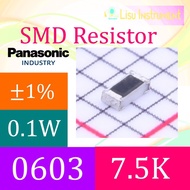 7.5K ±1% 0.1W 0603 Chip Resistor Surface Mount 7501 7K5 7.5KΩ 7.5 KOhms