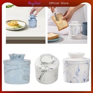 MagiDeal Ceramic Butter Container Butter Crock with Lid for Hotels Dining Household
