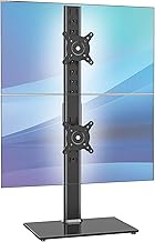 AX WABER Dual Monitor Stand Vertical Stack Screen Free-Standing Desk Mount Arm Riser Fits Two 13 to