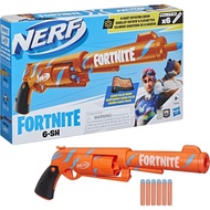 Nerf Fortnite 6-SH Dart Blaster - Camo Pulse Wrap, Hammer Action Priming, 6-Dart Rotating Drum, Incl