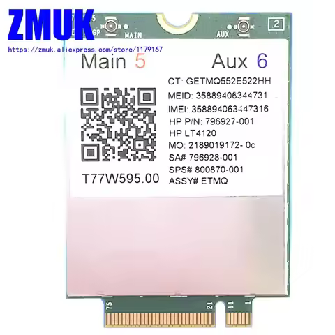 It4120 LTE/EVDO/HSPA+SnapdragonT X5 Mobile For HP 650 G2 Series,P/N 800870-001