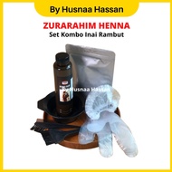 ZURARAHIM HENNA Set Kombo Inai Rambut Ready Mix Burgundy & Brown - Serbuk Merah Bowl Brush Bleach Gl