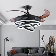 High performance low noise variable frequency ceiling fan light 220v 3-color LED 42/48 inch ceiling fan light