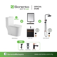 SORENTO SRTWC8355-RL Wc +Basin Cabinet Set+Shower Set/ stainless steel cabinet with Mirror water closet jamban tandas