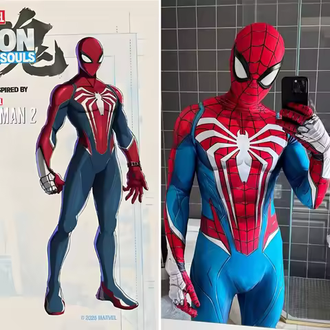 PS5 Marvel Rivals Spider Man Cosplay Peter Parker Costume3D Printed Spandex Superhero Bodysuits Adul