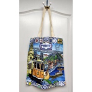 [Portugal Poto Travel Purchase] Canvas Bag Shopping Eco-Friendly Landscape Tote Back PORTO Souvenir 