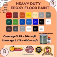 MATTE,GLOSS 1L//5L COLY EPOXY FLOOR PAINT HEAVY DUTY &amp; WATERPROOF COATING [Hardener Included] . Tiles Floor Paint