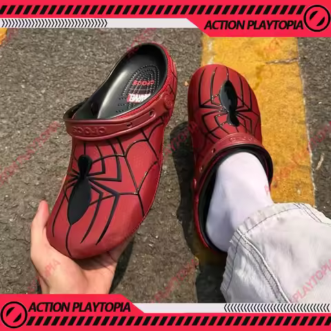 New Hot Spider Man Beach Sandals Hole Shoe Comics Cartoon 3D Service Breathable Fashion Trend Sense 