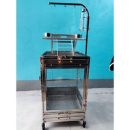 304 Stainless Steel Tempered Glass Ornamental Birdcage Parrot Cage Cat Cage Dog Cage Birdcage Multi-