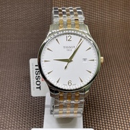 Tissot T063.610.22.037.01 T-Classic Tradition White Dial Analog Date Round Men's Watch