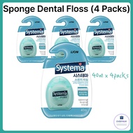 [Systema] Sponge Dental Floss (4 Packs) | Fresh mint, 40m per Pack | Deep Clean & Oral Care | Ships 