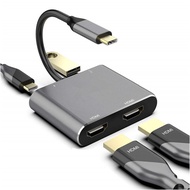 Type C HDMI Adapter 4K USB C to Dual HDMI USB 3.0 PD Charge Port USB-C Converter Cable for MacBook S