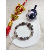 🐾 Botswana Agate - Bamboo & Bear - Crystal Bracelet