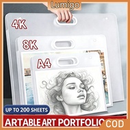 A2/A3/A4 Painting Paper Storage Bag Waterproof Transparent Portable Student Art Portfolio Drawing Pa