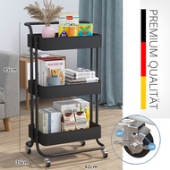 3 Tier Multifunction Storage Trolley Rack Office Shelves Home Kitchen Rack With Plastic Wheel / 3 Tier Trolley - [multiple options]