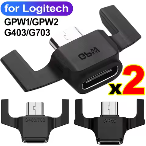 Micro USB to USB-C Charging Converter for Logitech GPW 1 2 G403/G703 Type-C USB-C Adapter for Logite