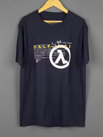 Half-Life CS Game Short-sleeved Code Logo Round-neck Casual Pure Cotton T-Shirt for Men and Women As