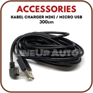 Kabel Charger Mini / Micro USB 400cm 4m 4 meter Dashcam k96