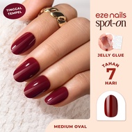 Eze Nails - Red-y Or Not - Spot On - Red Nails - Nail Art False Nails + Jelly Press On Glue