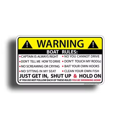 13cm X 7cm Hot Warning for BOAT RULES Car Sticker Accessories Car Styling Motorcycl Cover Scratches 