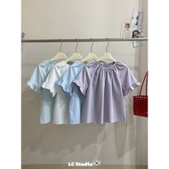 Fabric dress S7.30 HN nt with round neck and ruffle sleeves A752 xonxen 23ld