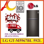 LG GT-M5967BL 592L 2 DOOR FRIDGE (BLACK STEEL)***2 YEARS WARRANTY BY LG***