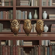 [MY] 1Pcs Bookshelf Decoration Vintage Brass Owl Statue Ear Covering Animal Sculpture Desktop Home O