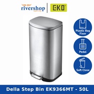 EKO Della Step On Bin EK9366MT - 50L Stainless Steel Dustbin Rubbish Bin Trash Can / Tong Sampah