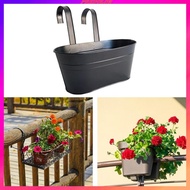 [Predolo2] Iron Bucket Planter Flower Holder Balcony Fence Office Hanging Flower Pot