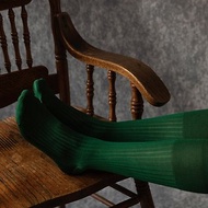 高筒紳士襪 義大利產80支精梳絲光棉 灌木綠