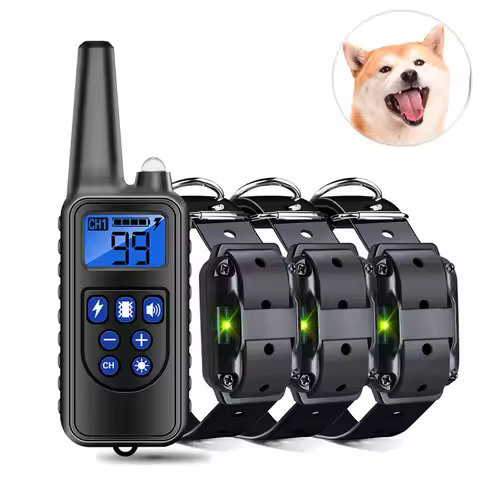 800m Dog Training Collar Device IP7 Waterproof Rechargeable with LCD Display for All Size Vibration