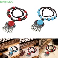 BAIHEMY Bohemian Pendant Necklace, Jewellery Alloy Bohemian Necklace, Fashion Gifts Vintage Turquois