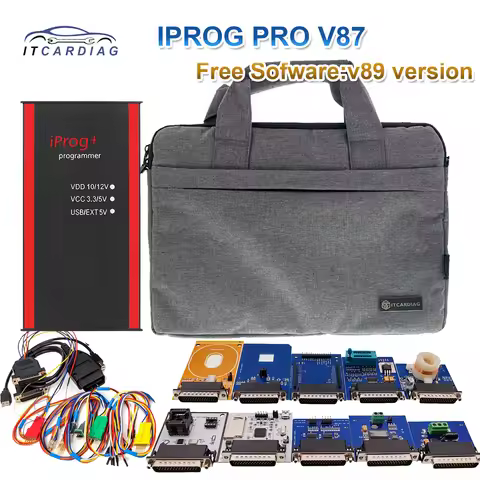 IPROG V87 Iprog pro v89 Iprog+ Full Adapters with Calculator Ecu Key Programmer Support Airbag Reset