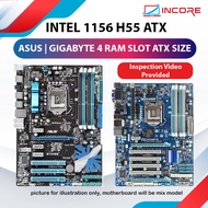Asus Gigabyte H55 ATX Motherboard Intel Socket 1156 4 Ram Slot DDR3 P7P55 P7H55 H55-UD3H