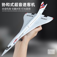 Concord plane model, alloy passenger plane decorations for children, onion plane simulation
