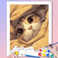 Paint by Numbers Kit 40x50cm Framed - DIY Handcraft with Hipster Ginger Cat in Sunglasses, Relaxing 