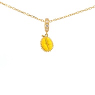 916 Gold Half Durian with Enamel & CZ Stones Pendant | Forever Gold & Jewellery