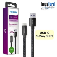 飛利浦 - Type C 充電線 USB 3.0 1.2米 黑色 尼龍編織線 DLC2538B/97