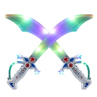JOYIN 2 Deluxe Pirate 19.5" LED Light Up Flashing Buccaneer Swords with Motion Activated Clanging So