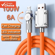 100W 180 ° Rotation Usb To Micro Android Charger Cord Super Fast Charging Cable For Redmi  Samsung G