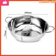 【bestseller】28cm Hot Pot Twin Divided Stainless Steel 28cm Cookware Hot Pot Ruled Compatible