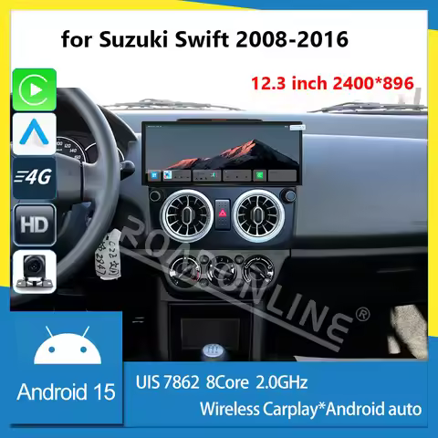 Android15 12.3 inch 2K For Suzuki Swift 2008-2016 UIS7862S 8+256gb Car Navigation CarPlay Car Radio 