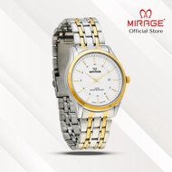 Mirage Jam Tangan Pria Analog 8830 M Silver Gold Original Stainless
