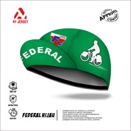CYCLING CAP | TOPI SEPEDA RUNNING | BLACK FEDERAL