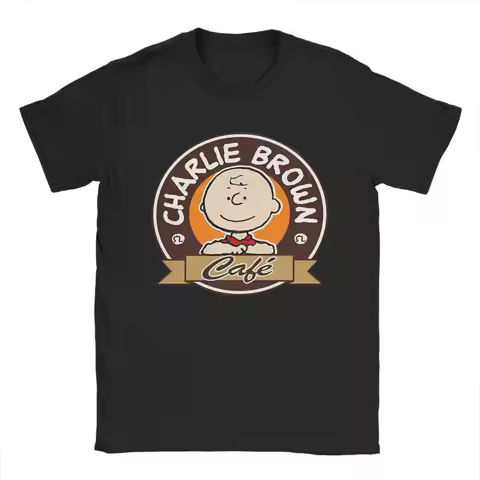 Snoopy Charlie Brown T-Shirt Men Cotton Top Tee Harajuku O-neck Short Sleeve