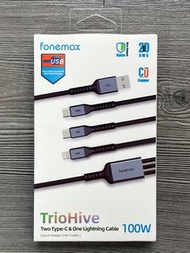 💢門市現貨💢Fonemax TrioHive 100W 3 in 1充電線